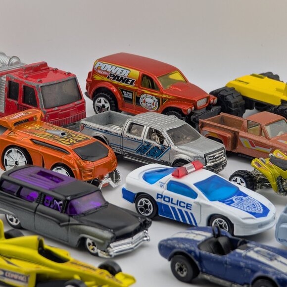 Bundle of 19 Diecast Toy Cars – Fire Trucks, Race Cars, Police & More! - Picture 11 of 12